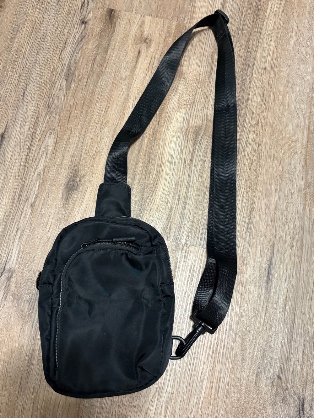 Unisex Black Crossbody Sling Bag - Everyday Belt Bag w/ multiple compartments